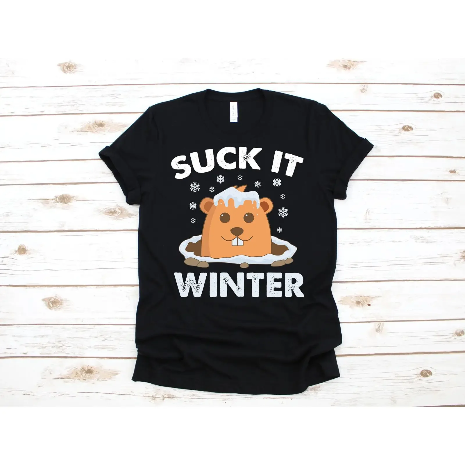 Suck it Winter Groundhog Day Funny T Shirt Kids SweaT Long Sleeve Apparel  vintage Washed Top For Everyday Wear Unisex