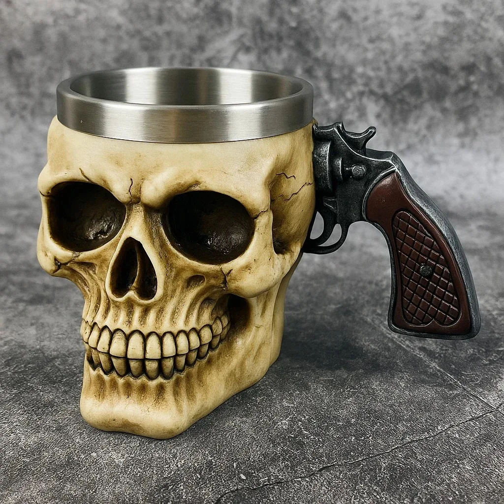 

Explosion 3D stereo resin models stainless steel skull cup home decorative creative ornaments desktop accessories