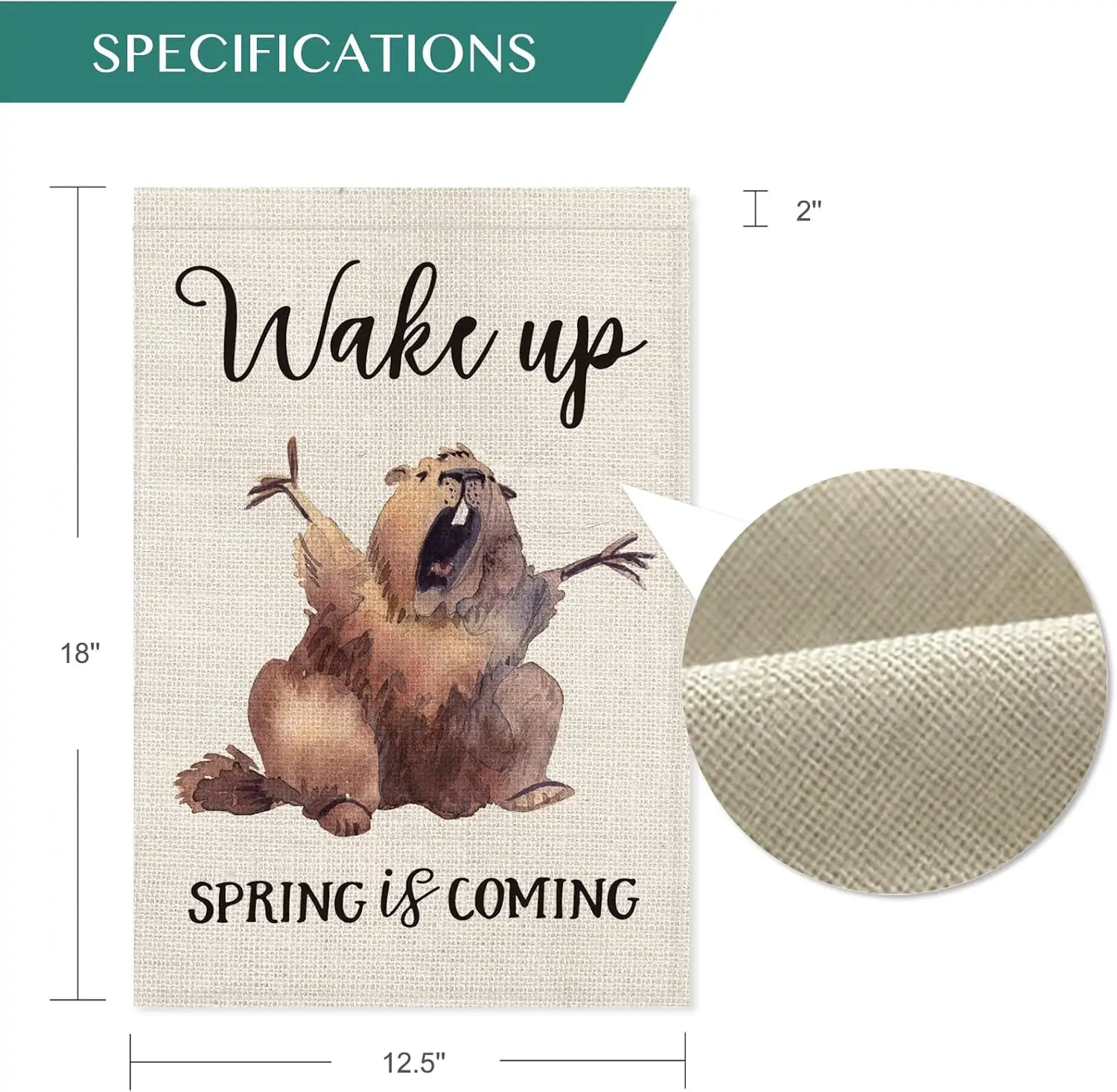 Groundhog Garden Flag Vertical Double Sided, Wake Up Spring Is Coming Yard Outdoor Decoration 12.5 x 18 Inch, Flag Pole NOT  yyi