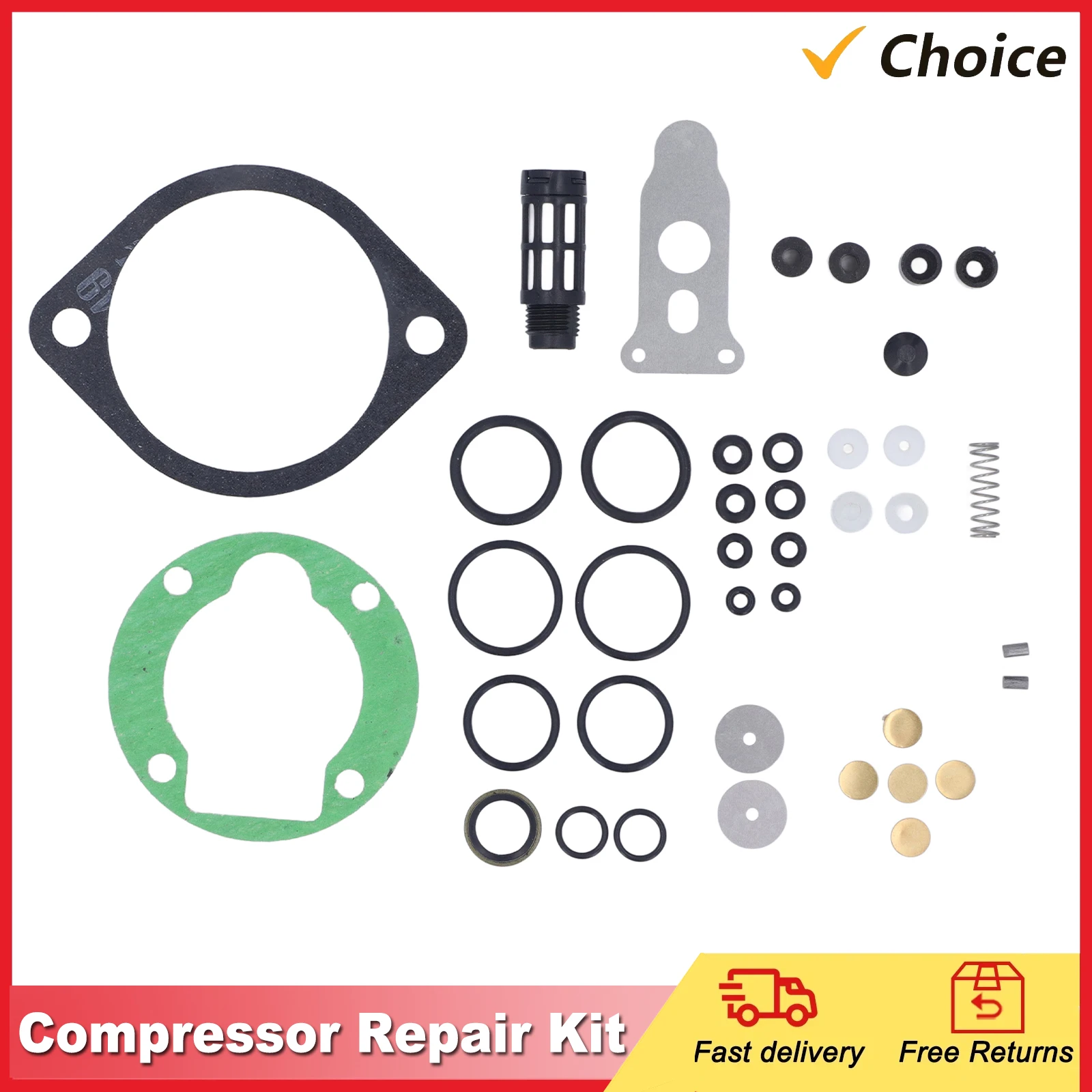 

Air Compressor Shim Gasket Spare Parts High Pressure Air Pump Accessories Kit Compact Structure Wide Application for Warehouse