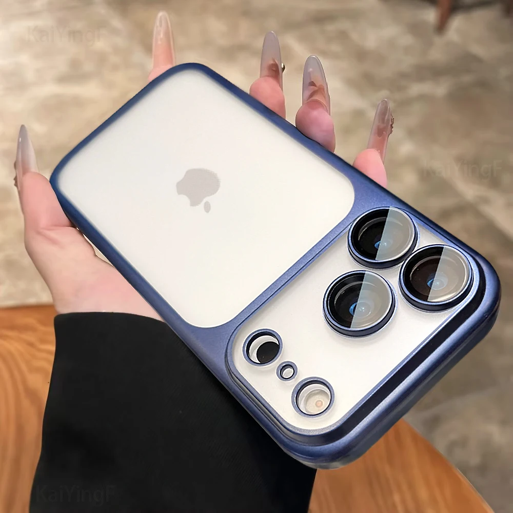 Luxuriöse Durchsichtige Hülle für iPhone 18 17 16 15 14 13 12 11 Pro Max mit Linsenschutzfolie, Mattbeschichtete Silikonhülle