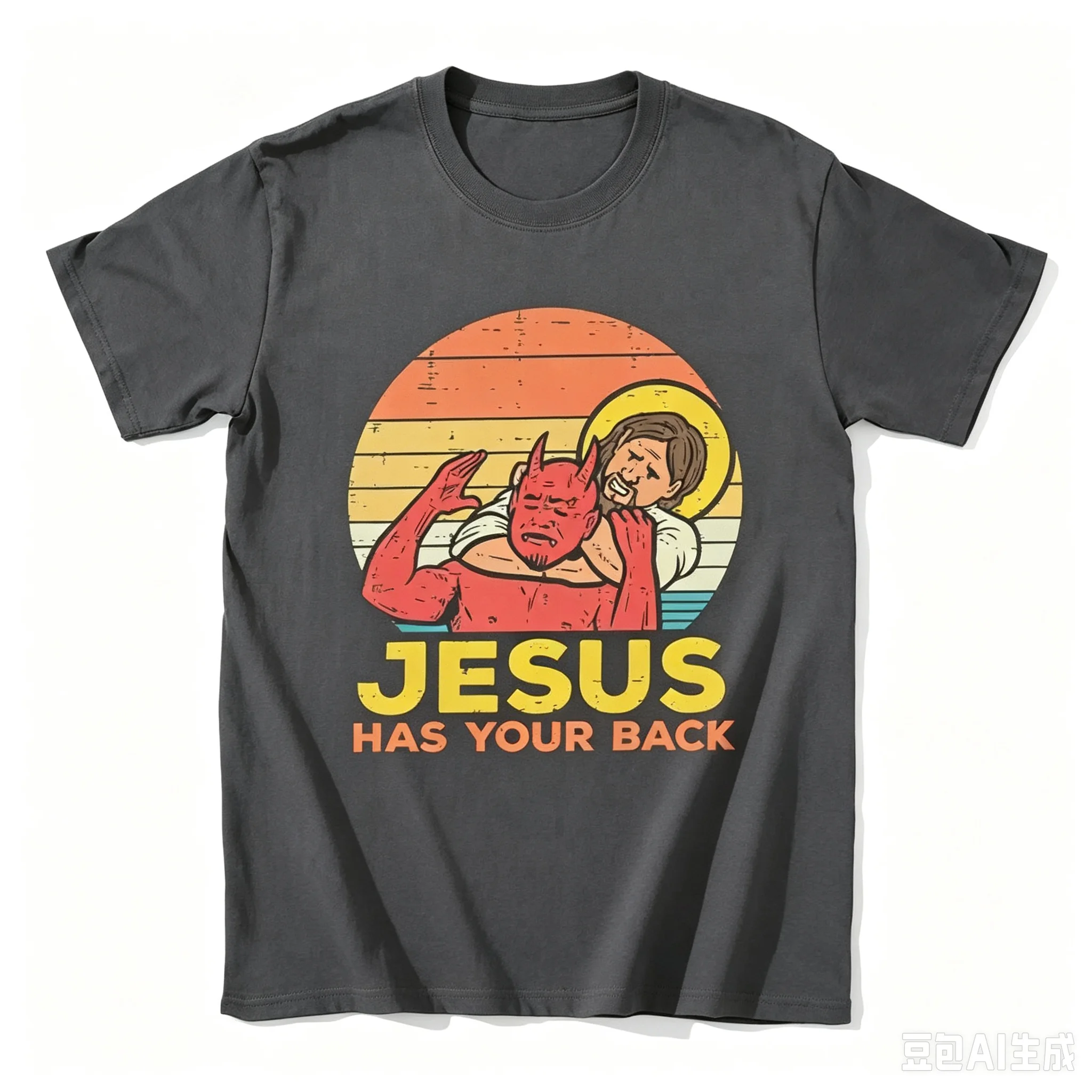 2026 New Jesus Has Your Back Jiu Jitsu Retro Christian Graphic T‑Shirts Vintage Short Sleeve Tee Tops For Adults And Kids