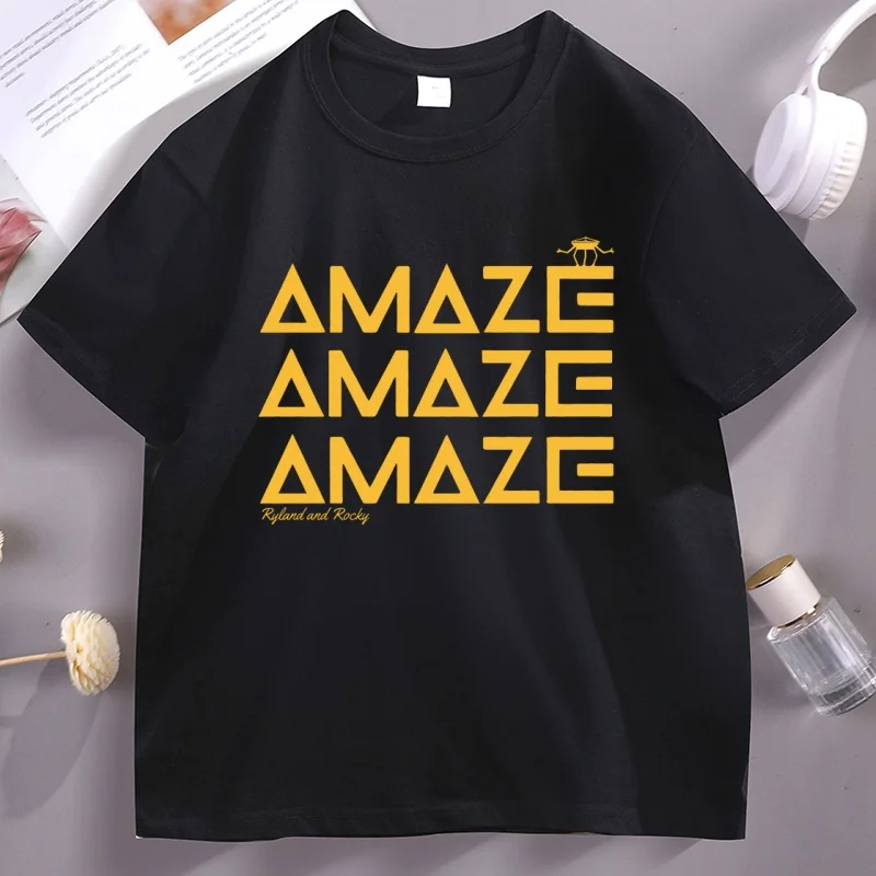 

Project Hail Mary Rocky Tshirt AMAZE Book Lover Gift Bookish T Shirt Vintage Short Sleeve Cotton Printed T-shirt Male Clothes