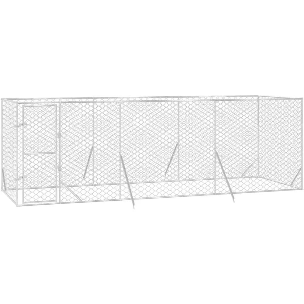 

Уличная будка для собак из оцинкованной стали, 19,7 x 6,6 x 6,6 фута, подходит для собак, куриль и домашних животных