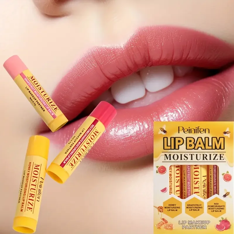 3 pieces/set Of Milk Jelly Lip Balm Lip Moisturizing Fruit Moisturizing Lip Balm Long-lasting Moisturizing Daily Lip Care Unisex