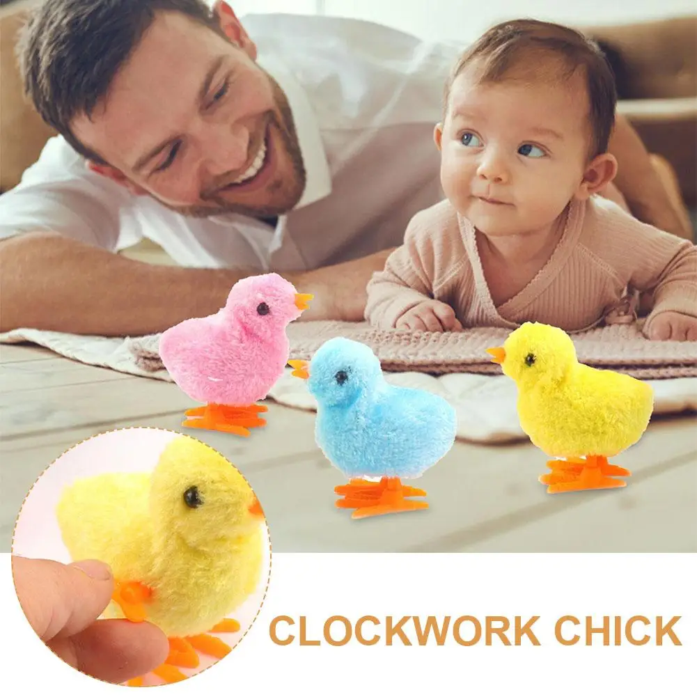 1pcs Plush Wind Up Chick Cute Animals Toy Kids Boy Stuffed Chick Animals Toys Gifts Clockwork Children Fun Walking Girl K1x5