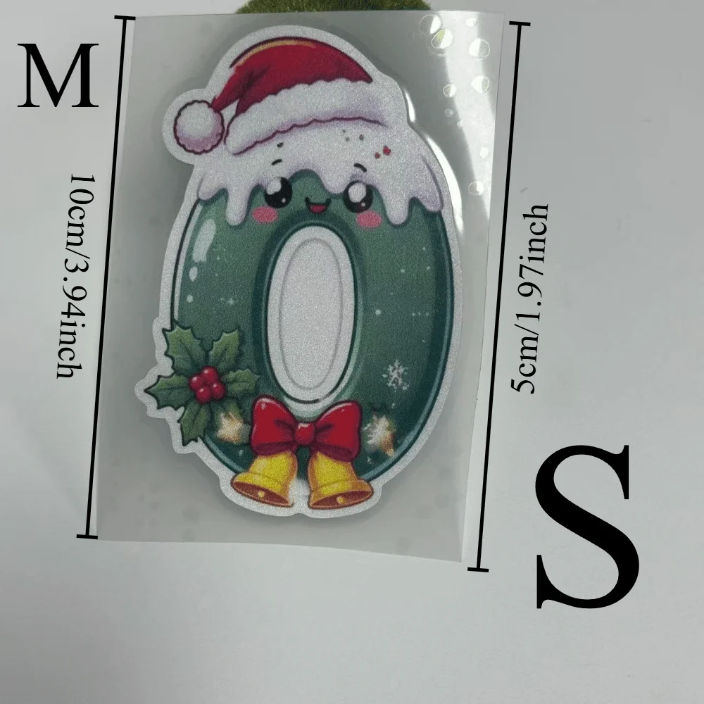 1Pc Cute Christmas Number 0-9 Snowman Reindeer Santa Hat Waterproof Sticker for Motorcycle,Car,Helmet Universal Decor