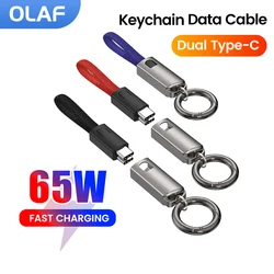 Keychain Lanyard Data Cable 3A Fast Charging USB Type C Cable PD65W 10CM Portable Short USB C Cable For iPhone 15 Xiaomi Samsung