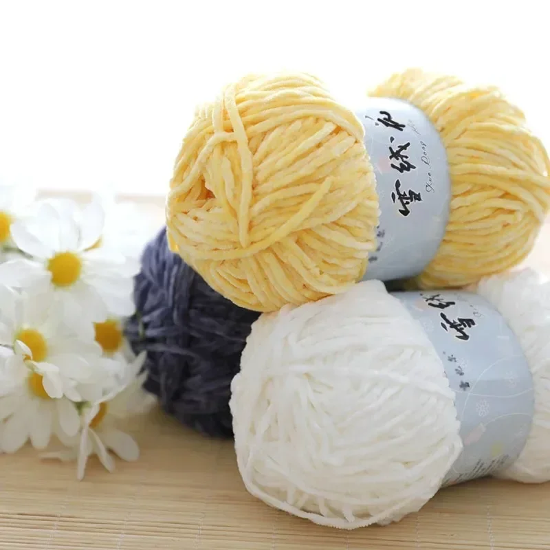 Dyed Colorful Velvet Yarn for Crochet Knitting, Chenille Threads, 100% Polyester, DIY Hat, Scarf, Sweater, Blanket, 100g