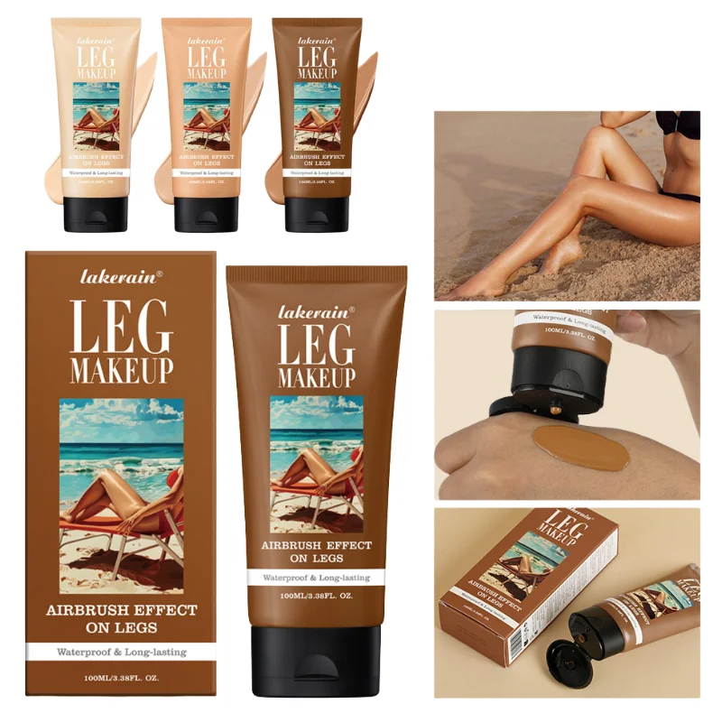 

3 Colors Bronze Leg Body Makeup Foundation Long Wear Long-lasting Waterproof Even Skin Tone Body Tanning Cream For Smooth Skin