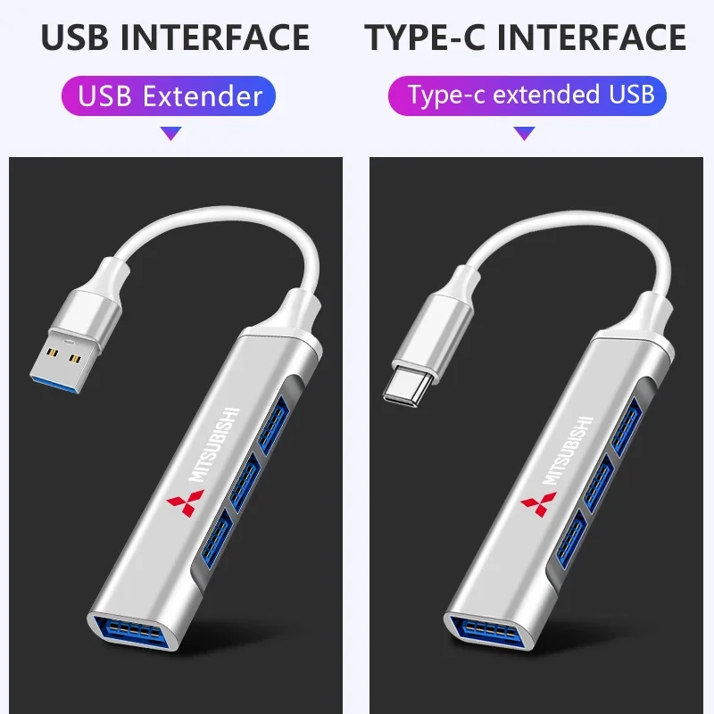 1 قطعة Type-C بدوره USB محول متعدد ميناء الموزع محور لميتسوبيشي باجيرو أوتلاندر XL مونتيرو لانسر تريتون l200 جالانت