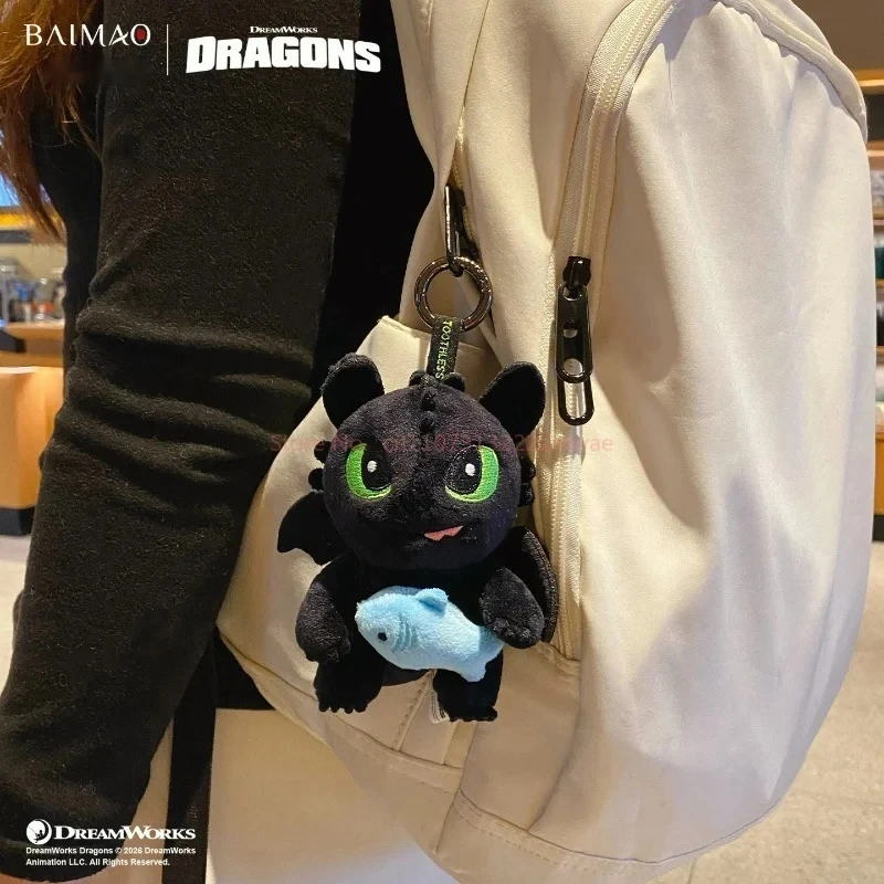 New Authentic Dragon Taming Master Flying Toothless Plush Keychain Pullable Retractable Stress Relieving Bag Pendant Charm Gift view 5