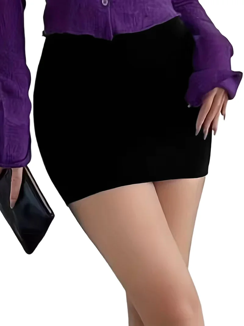 Black High Waist Mini Zipper Pencil Skirt Bodycon Slim Fit Women Summer Sexy Elegant Party Clubwear Casual Streetwear Bottoms