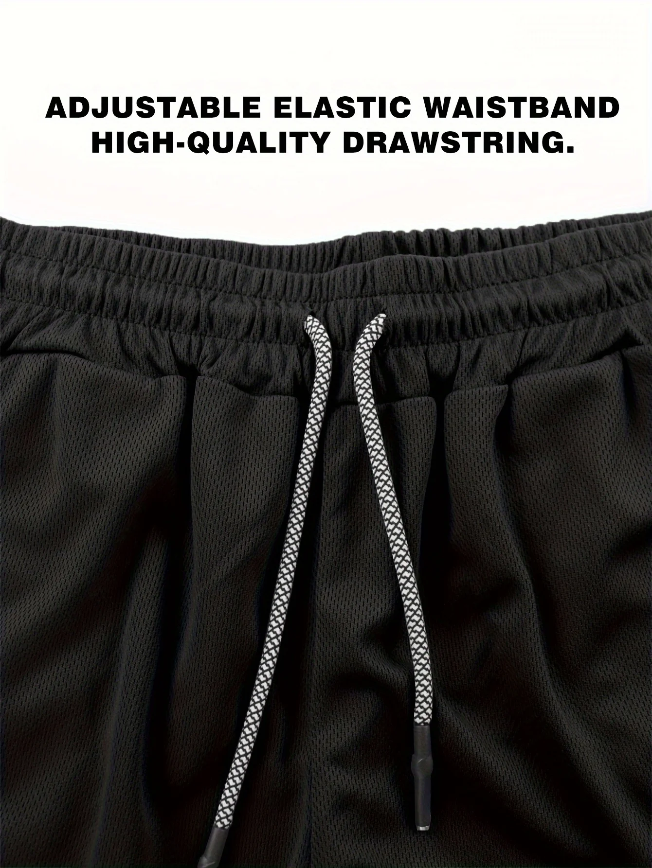 Men's quick-drying sports shorts Double Layer Training Shorts Breathable Elastic Drawstring Gym Running Workout Short Pants-J59 5