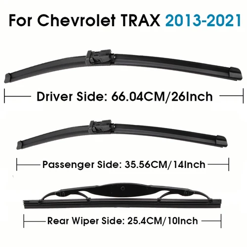 Imagen 2 del producto Juego de limpiaparabrisas delantero y trasero LHD 26 ""+ 14"" + 10 ""para Chevrolet TRAX Tracker 2013-2021 parabrisas ventana cepillos de coche