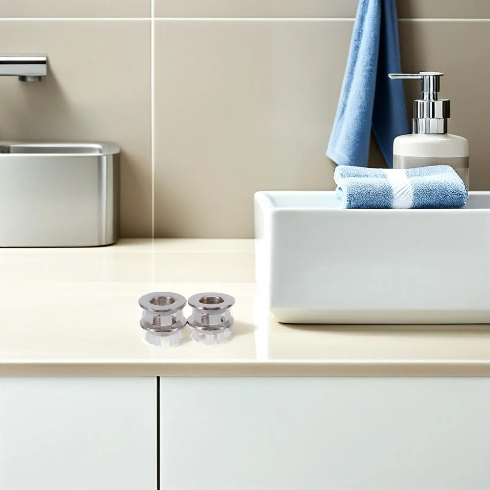 

Комплект из 4 металлических декоративных заглушек для сливных отверстий раковины, вставки для слива в ванной, защита от брызг, 22-24 мм