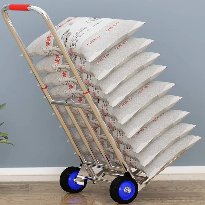 

Stainl Steel Hand Pulling Small op Cart Portable Foldable Vegetable Bung Cart Cargo Pulling ature Trolley