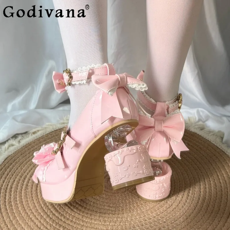 

Lolita Original Design Cute Girl Doll Feeling High Heels Round Head Thick Heel Versatile Japanese Sweet Mary Jane Single Shoes