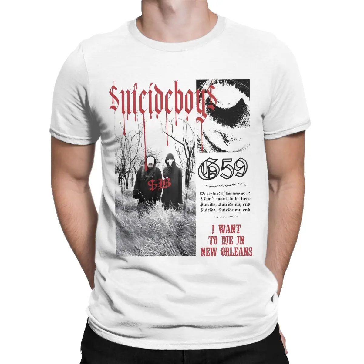 Cool Vintage Suicideboys Hip Hop Band T Shirt Men Women's Cotton Grey Day 2024 Tour Tees Shirt Printed Clothes