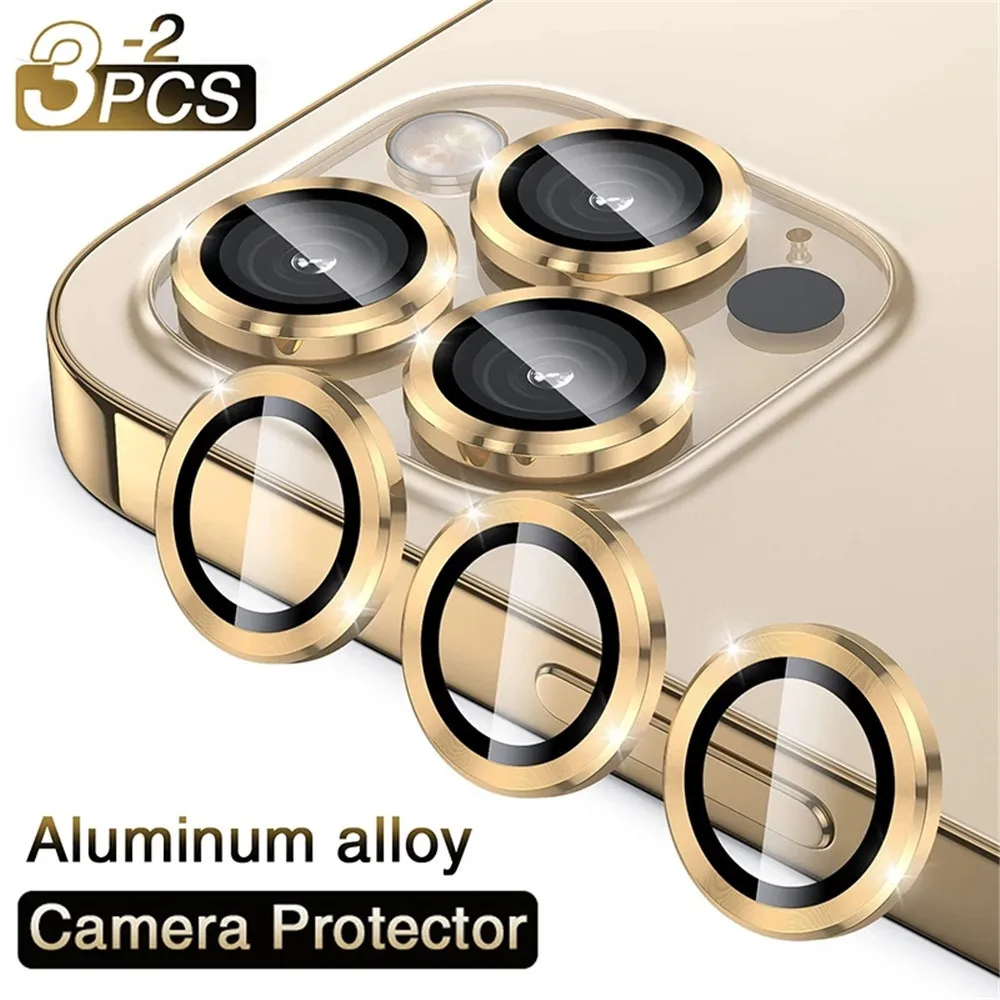 Camera Protection For Iphone 16E 16Pro 15 14 Plus 13 Pro Max Lens Tempered Glass On iphone 15 Pro Max Metal Ring Protector Film