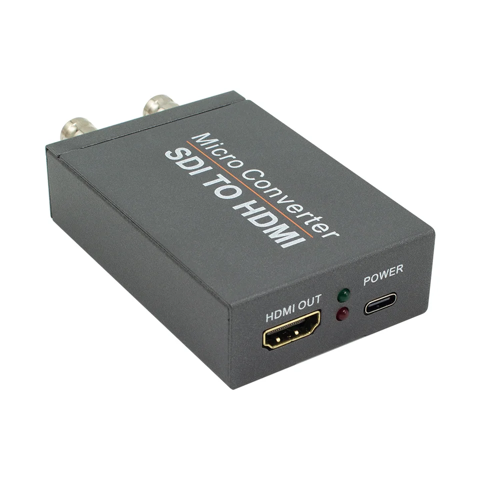 SDI to HDMI adapter, BNC to HDMI converter applicable to 3G-SDI, HD-SDI, SD-SDI signals, widely used in broadcast television,