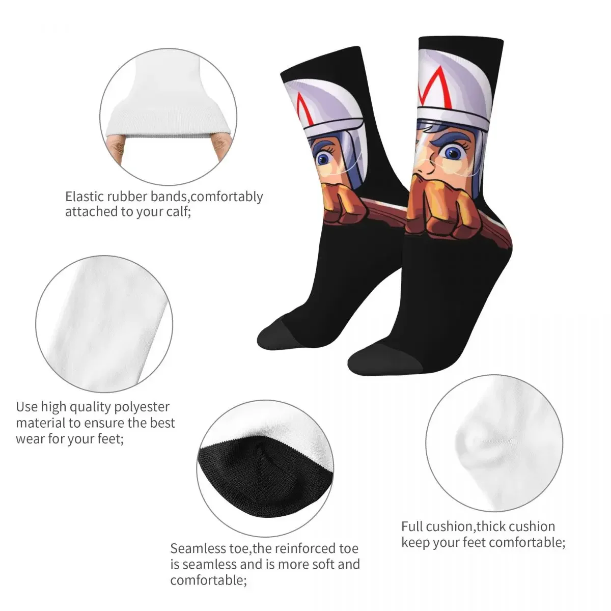 Mach 5 Speed Racer Socks Men Women Funny Happy Socks Novelty Spring Summer Autumn Winter Socks Gift