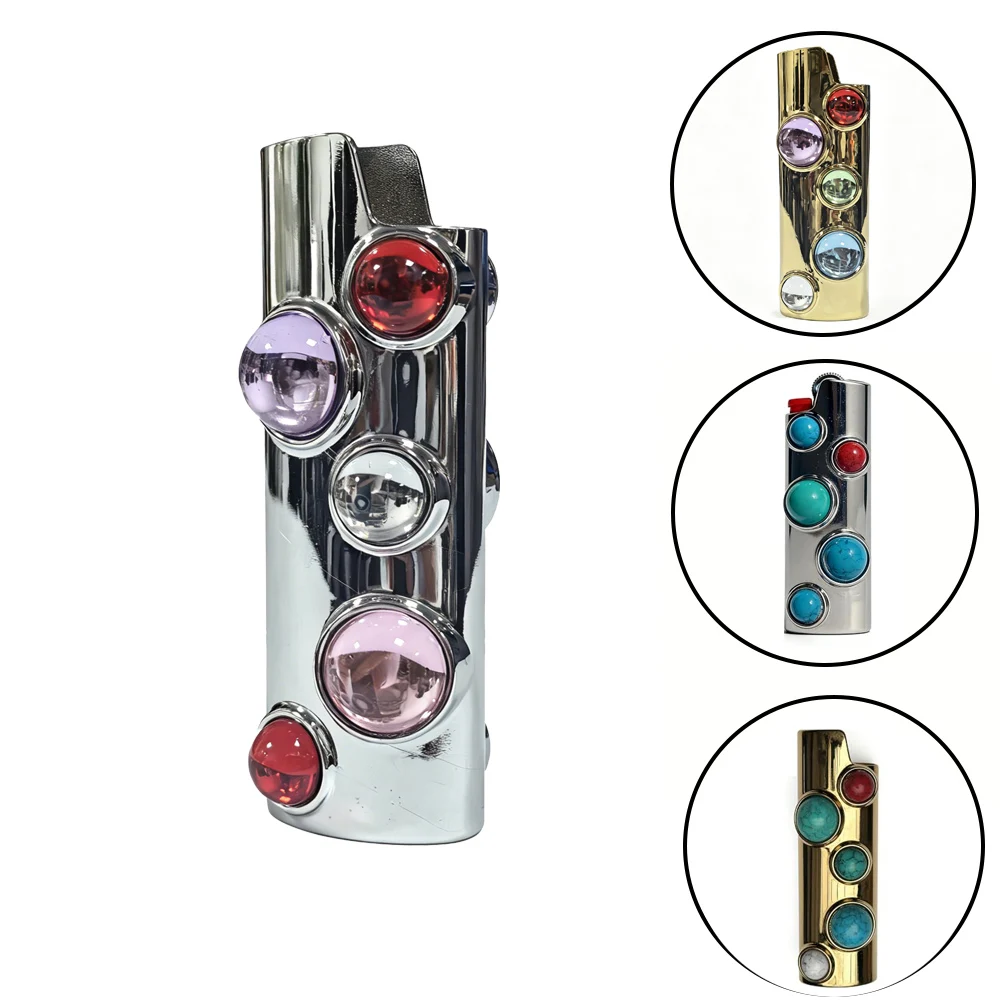Carcasa Decorativa Cromada Brillante, Apta para Bic J6, Forma de Cráter de Meteorito, Se Puede Decorar con Pegatinas o Perforaciones