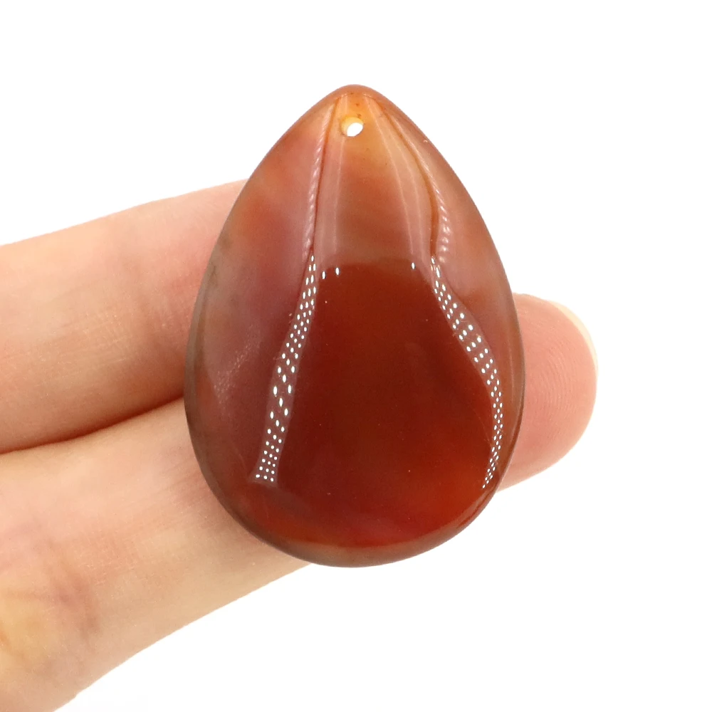 

25x35mm Natural Crystal Stone WaterDrop Shape Pendant Hole Rose Pink Quartz Fluorite Agate Bead Charms DIY Necklace Jewelry Gift