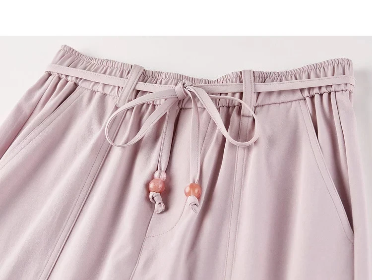 SENTUBILA Damen Sonnenschutz-Hose mit geradem Bein 2026 Sommer Rosa Lässige Pendler-Schlankheitshose mit Gürtel 162KA4017 – Detail 31