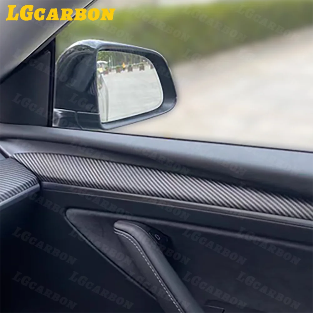 LGcarbon Premium Carbon Fiber Door Trim for Tesla Model X Lightweight Durable Auto Styling Decoration Easy Installation