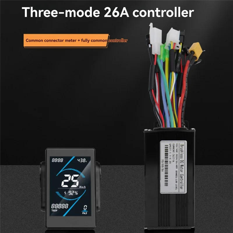 

A32T-36V 48V 26A Brushless Controller T5S LCD Display Meter+130X Throttle Kit For Electric Scooter E-Bike Repair Kit
