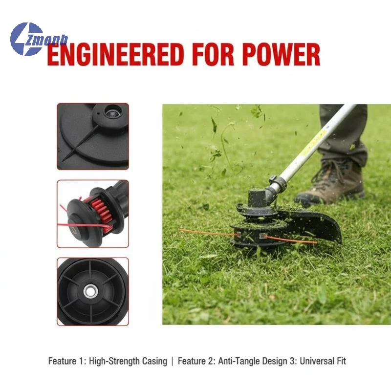 New！Universal Aluminum Nylon Brush Mower Bump Spool Grass Trimmer 2 Lines Cutter Head Thread Line String Saw Grass Brush Mower