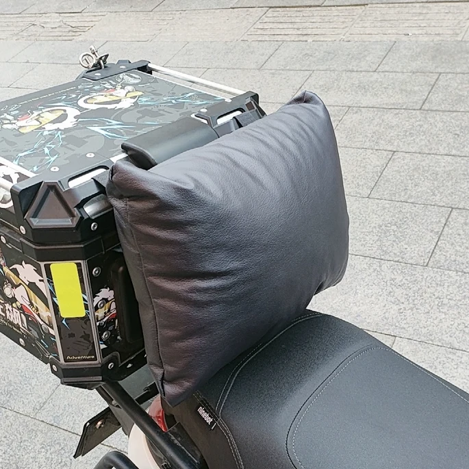 Leather Backrest Cushion for  Vehicle Trunk Double Hanging Motorcycle Riding Waist Protection Universal Waterproof