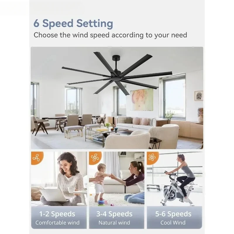 Large Ceiling Fans Ceiling Fans Home or Commercial Ceiling Fans for Porches/garages/shops Ceiling Fan with Light Ceiling Fan