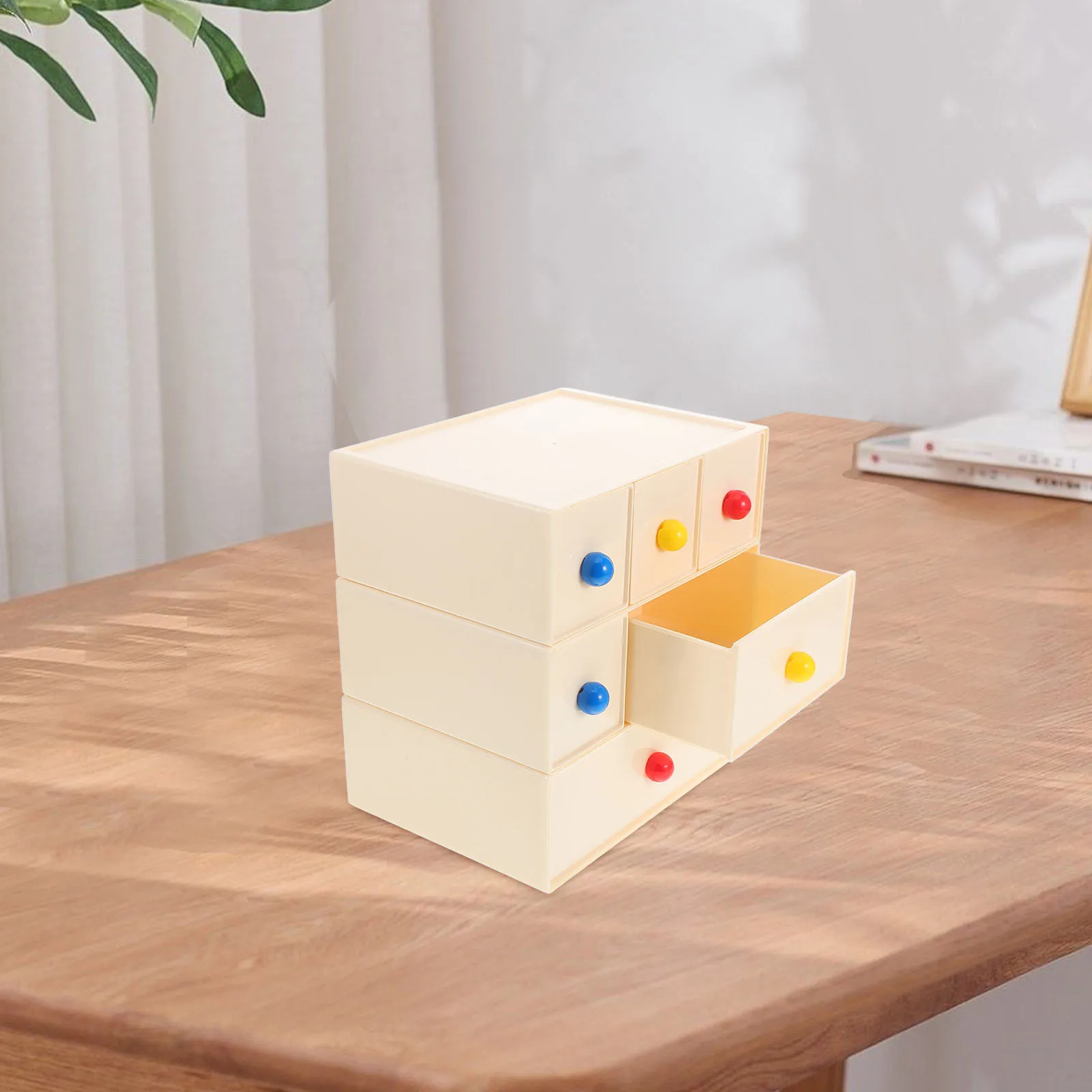 

Desktop Organizer Box With Drawers Large Capacity Multi-Tier Storage For Desk Organization Puff Cotton Swab