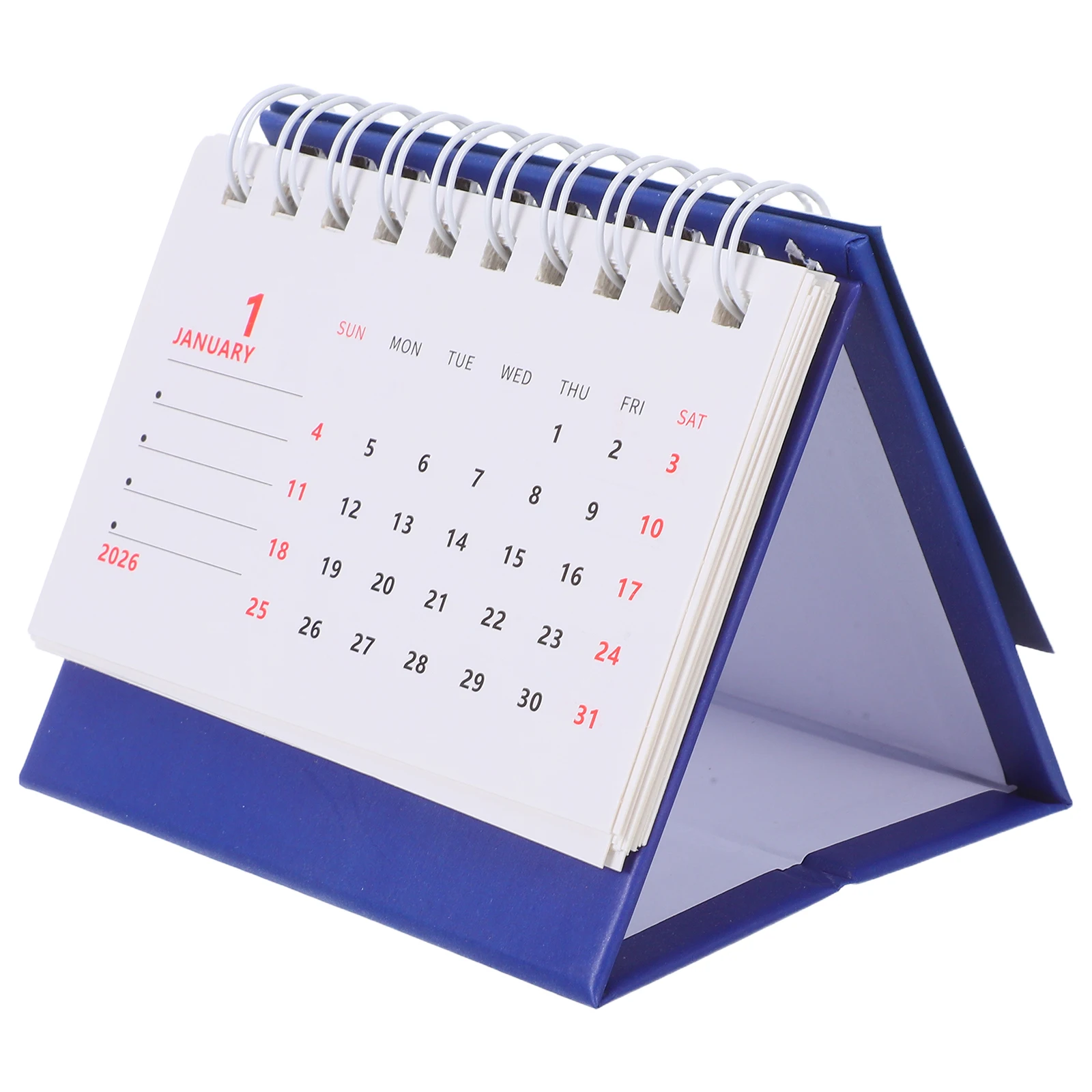 

2026 Small Desk Calendar Foldable Stand Up Design Minimalist Solid Color Desktop Planner for Office Home Bedside Organization
