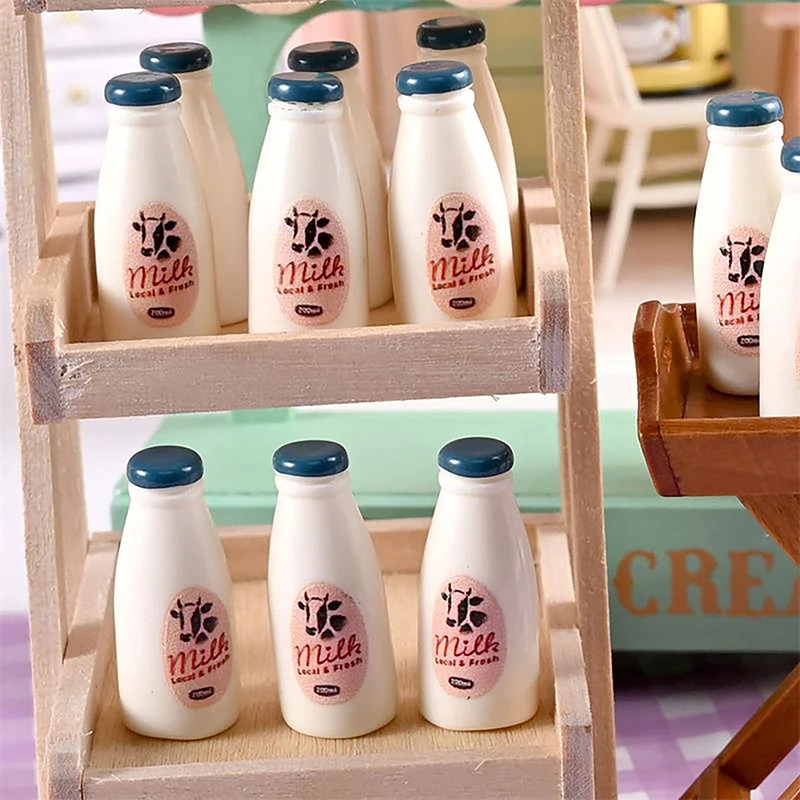 5/10PCS Modello alimentare in miniatura Giocattolo Bottiglia di latte Bevande Accessori per casa delle bambole Giocattolo per bambini Casa delle bambole Ornamenti da cucina Puntelli per fotografia