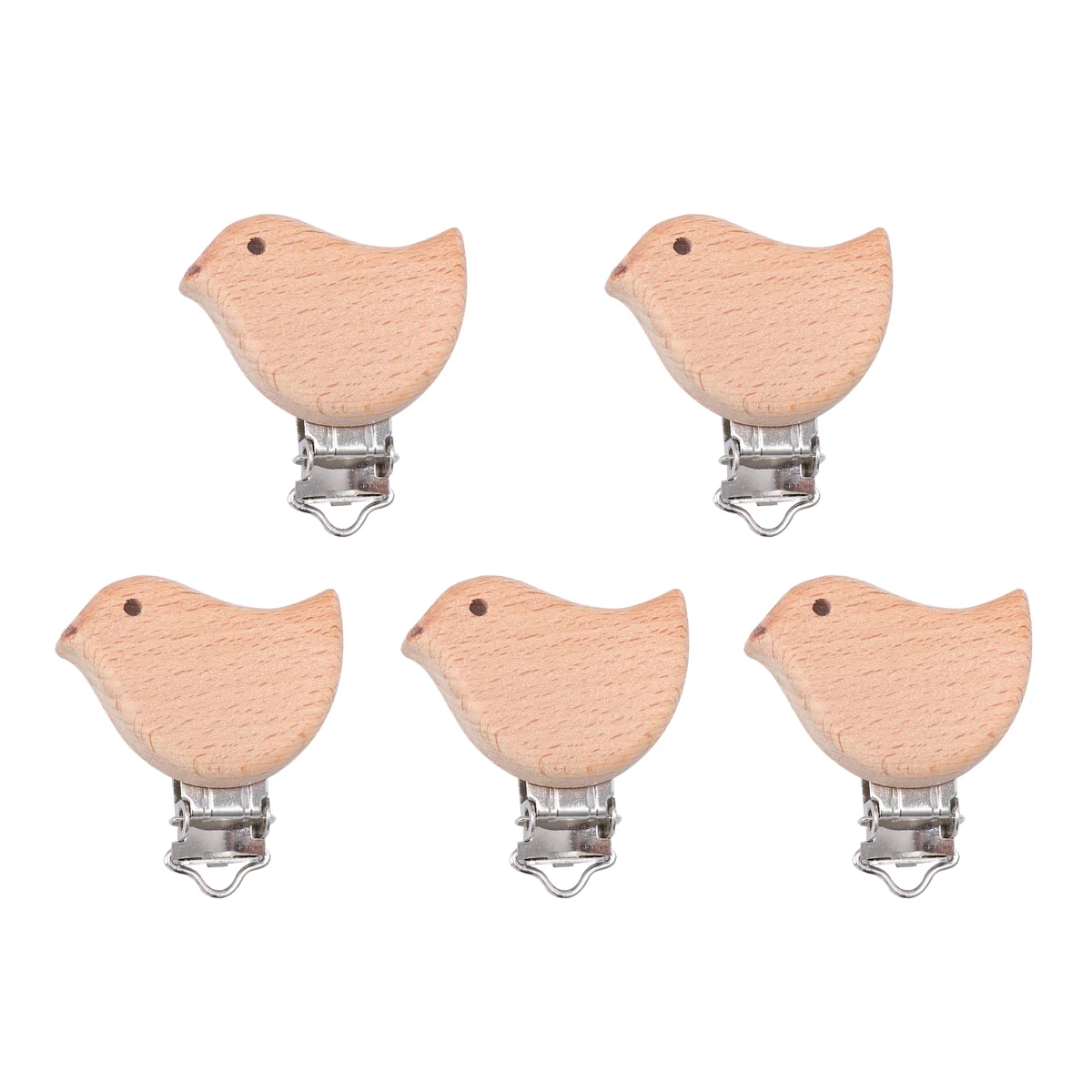 10 Pcs Baby Bib Clip Pacifier Clips Wooden Toy Holder Chewing Supplies Badge Infants Grinding Tooth Gum Accessories