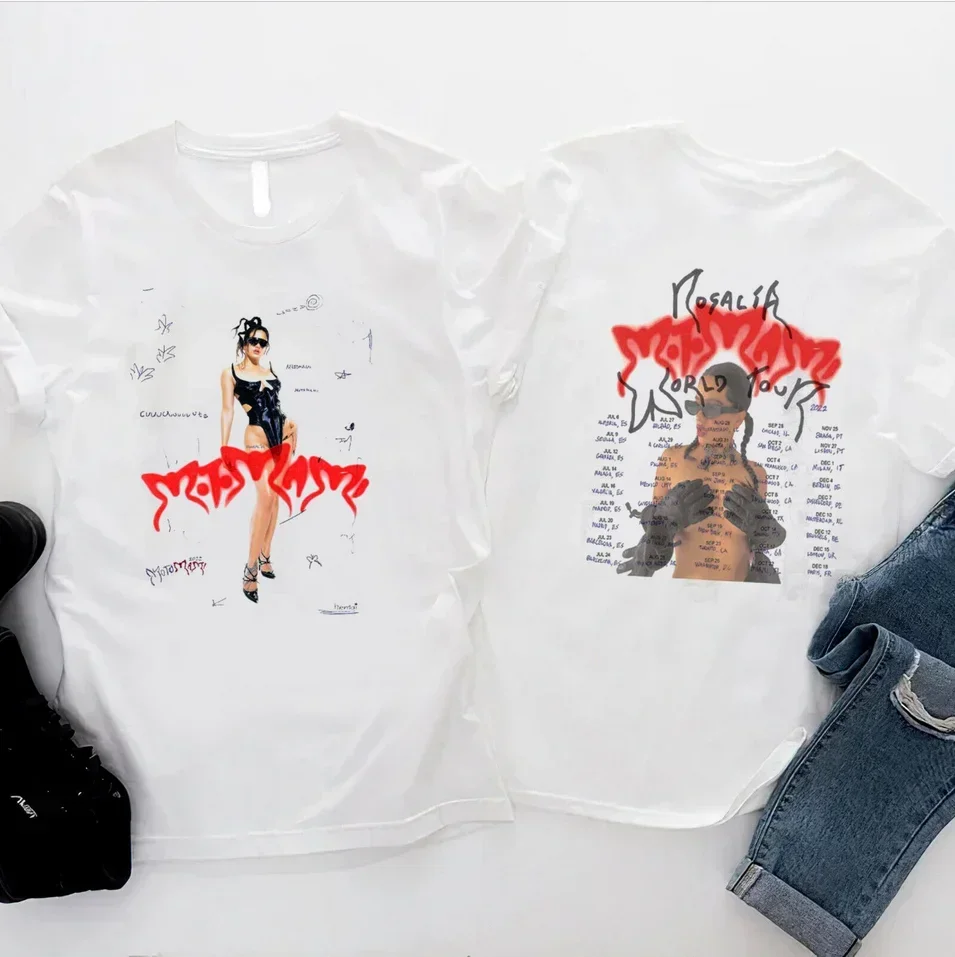 Новинка 2024, футболка унисекс Motomami Rosalia World Tour 2022, Северная Америка, двусторонняя