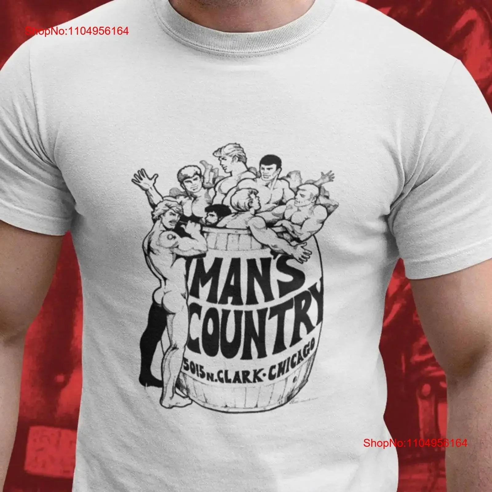Mans Country Chicago Vintage Gay T Shirt Tom of Finland era Art by Etienne Queer History Leather Daddy Bathhouse Holiday
