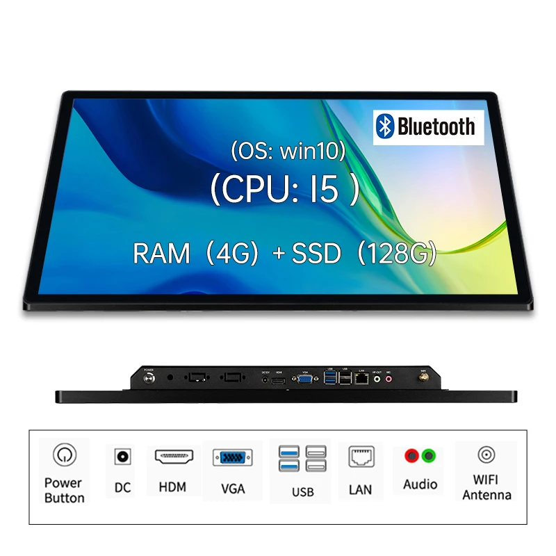 Imagem -05 - Monitor de Parede Vesa Touch Screen Computador Industrial Pcap Hdmi Vga Tudo-em-um pc Android 18.5 Polegada 1080p Quente