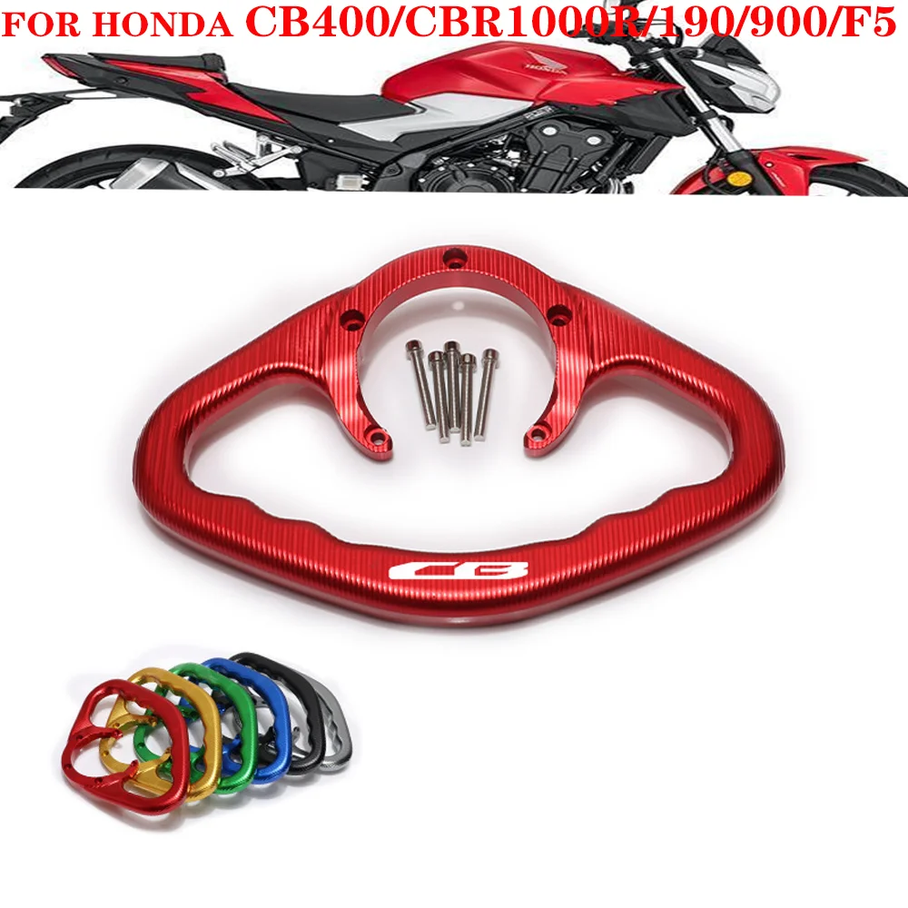 

For HONDA Series CB CBR New five-hole fuel tank cap CNC Motorcycle Passenger Handgrips Hand Grip Tank Grab Bar Handles Armrest