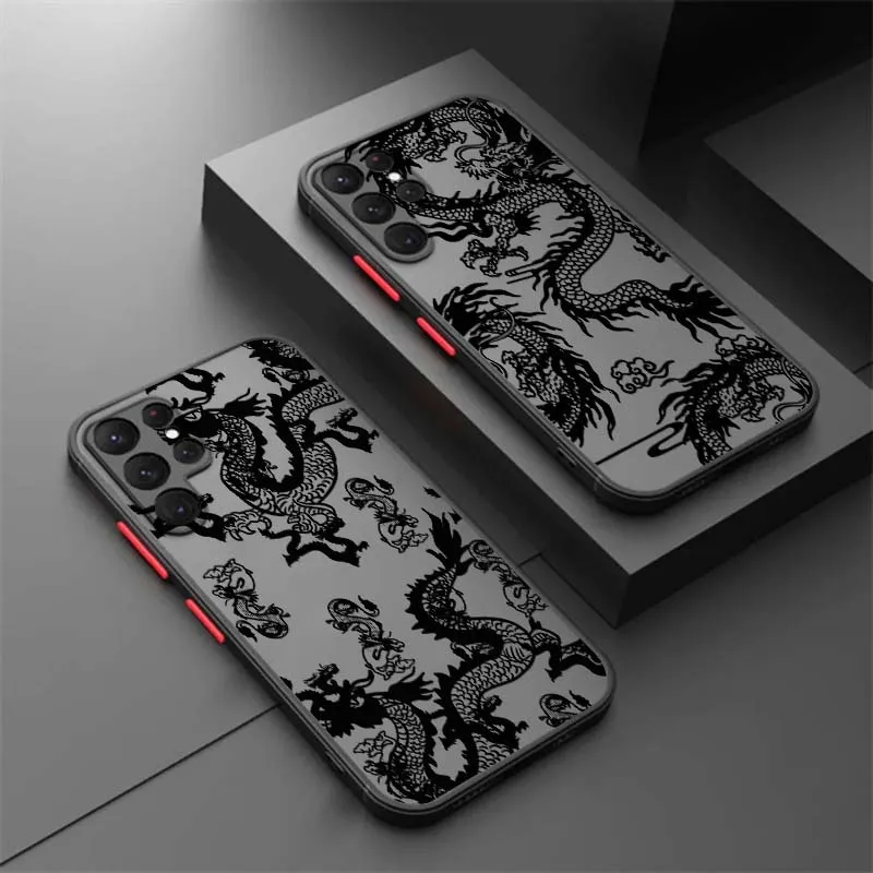 

Dragon Line Cool Popular Phone Case For Samsung A56 A42 A36 A34 A33 A32 A23 A16 A04 A03 Note 20 5G Frosted Translucent