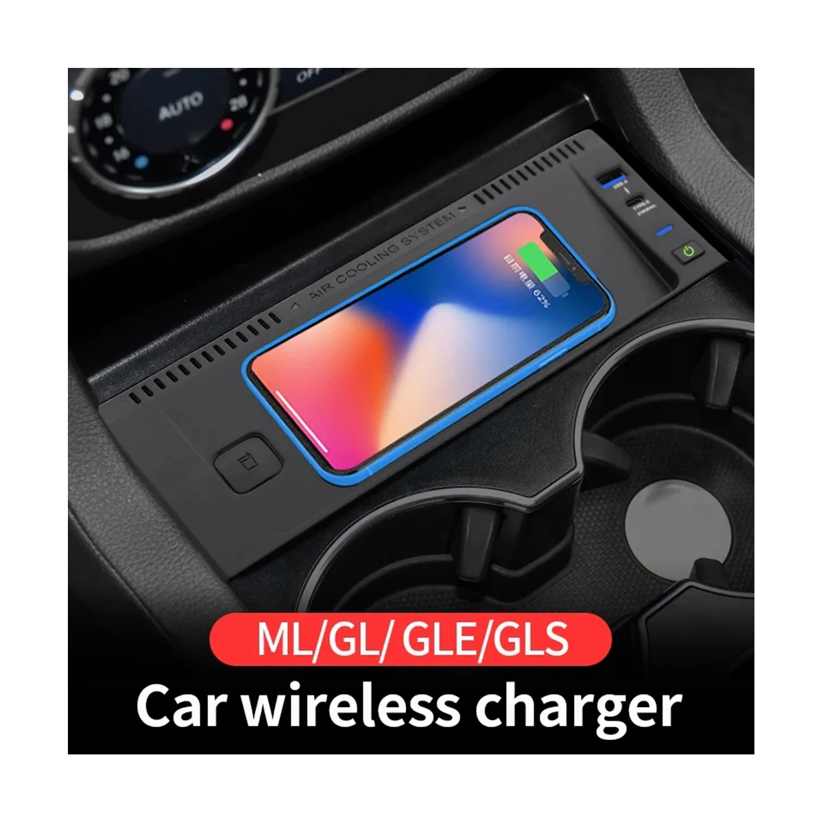 15W QI Wireless Charger Fast Phone Charger Charging Panel Phone Holder for Mercedes Benz W166 C292 X166 GLE350 GLS GL ML