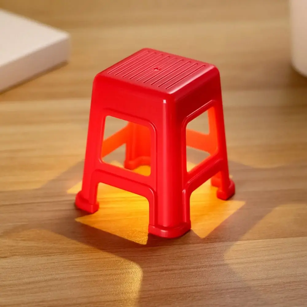 

Gift Plastic Material LED Mini Stool Mini Size LED Light Night Light Stool Shape Cute Design Desktop Decoration Night Use