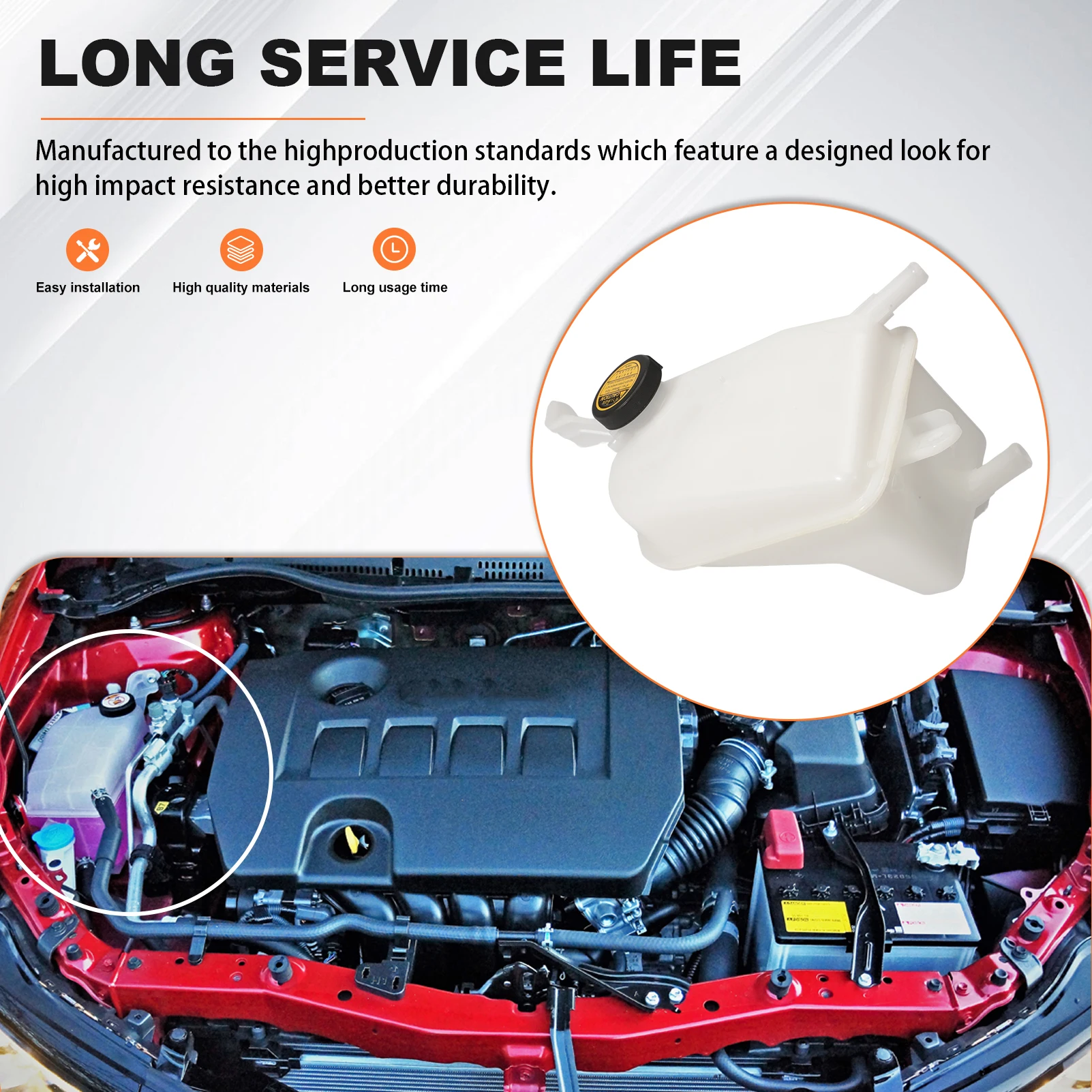 

Car Engine Radiator Coolant Reservoir with Cap 164800D030 for Toyota Corolla iM 2017 2018 Scion xB 2008-2015 tC 11-16 SC3014102