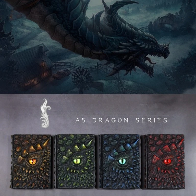 A5 /3D Dragon Eye Embossed Journal Notebook  Blank Inner Pages Writing and Drawing  Devil's Eye Dragon Book Resin Decoration