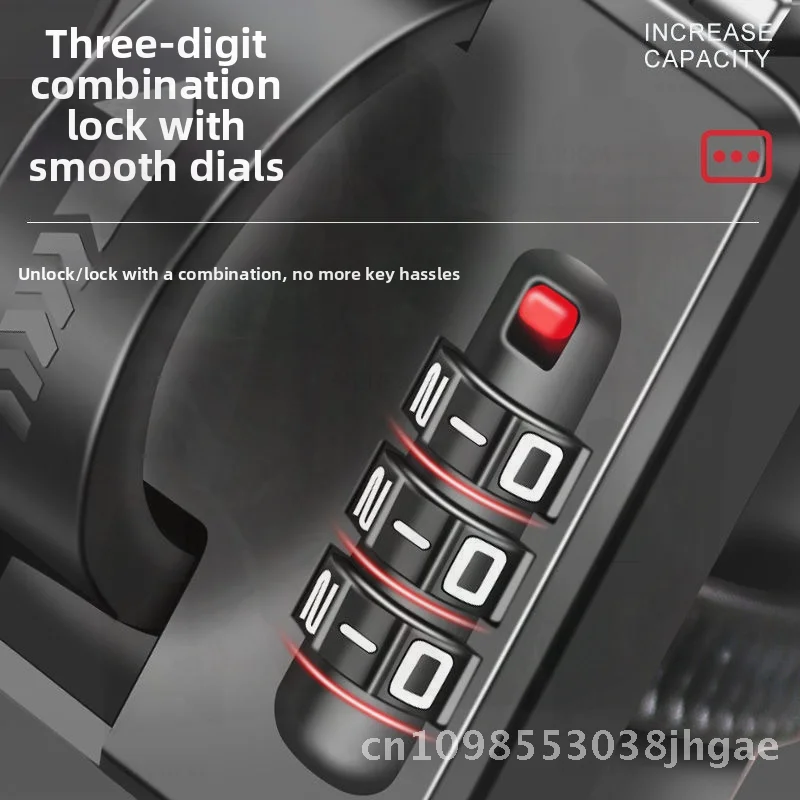 

T Electric Motorcycle Helmet Lock Anti-Theft Code Fixed Safety Hat Lock for Full/Half Helmet Aluminum Alloy Universal Padlock