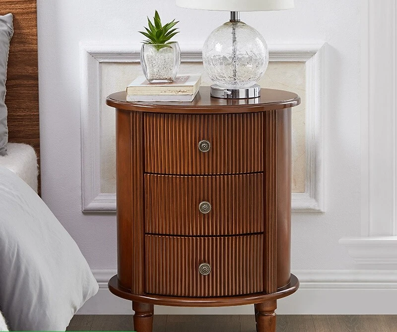 American bedroom three-bucket cabinet, living room against the wall, locker, round bedside table, solid wood corner cabinet, a f