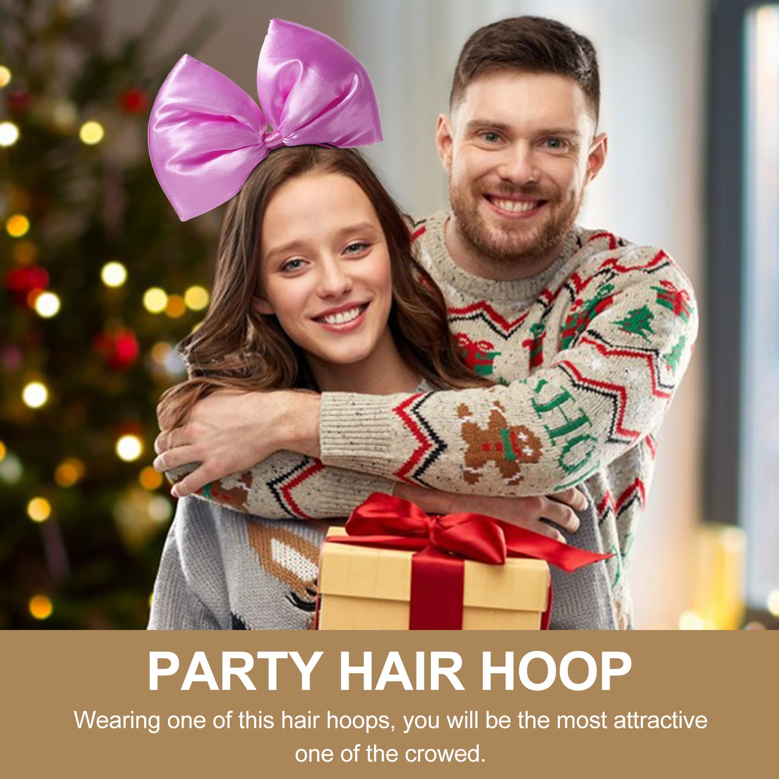 

Christmas Headband Hair Accessories for Party Bowknot Headwear Hoop Big Bands Women